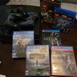 PS4, 6 Games,  3 Controllers , Power Cord & Controller Charging Cable