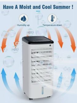 BREEZEWELL 2-in-1 Evaporative Air Cooler/Heater/Portable Fan/Humidifier/30 inch.