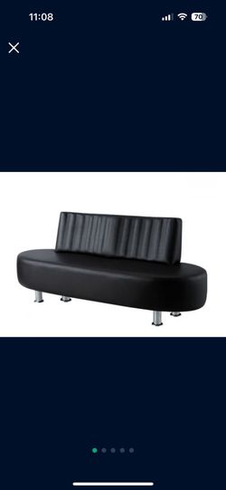 BLACK RECEPTION LEATHER COUCH