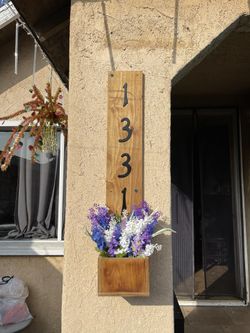 Wooden House Address Sign