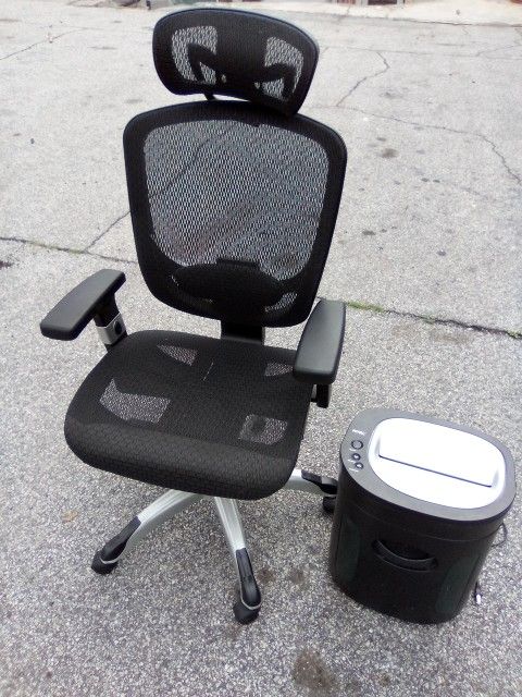 Black Office Chair +Paper Shredder