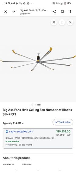 Big Ass Fans F-PFX3 HVLS Ceiling Fan 8-Blade