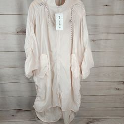 Athleta Womens Waterproof Parachute Canopy Jacket Blush Pink Zip Hooded $168