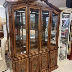 Stanley  Vintage Breakfront Lighted China Cabinet - Excellent Condition- 61” x 16” x 84” - Retail: $2600