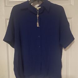 Brand New Navy Blue Top Size Large 