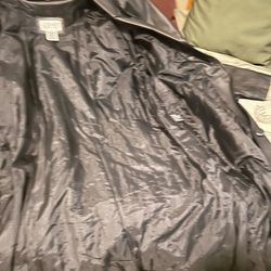 Long length real leather coat