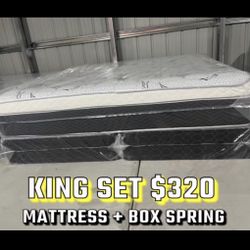 King Size Pillow Top Mattress With Box Spring Included 
