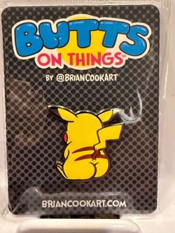 Pikachu Butts on Things Enamel Pin