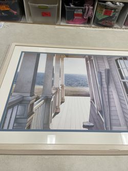 FRAMED Serenity by Daniel Pollera Art Poster Print Cottage Beach House Ocean Vacation Thumbnail