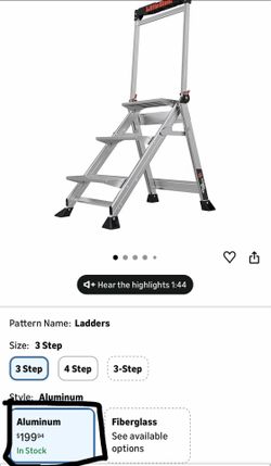 Little Giant Ladders Jumbo Step Stool with Handrail, 3-Step, Lightweight, Aluminum, 375 lb Load Capacity