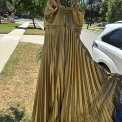 Gold Evening Dress Dinner Dress Prom Dress Christmas Dress