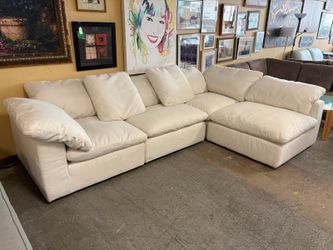 RESTORATION HARDWARE Original Cloud White Linen Weave Modular Sectional