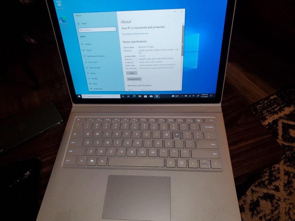 Microsoft SURFACE BOOK I7 16GB 500gb SSD