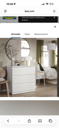 IKEA Storkinta 3 drawer dresser white