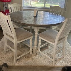 Bar Height Dinning Table 4 Chairs