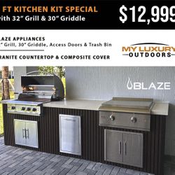 Outdoor Kitchen Kit with Blaze Grill