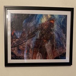 Custom Art Piece Halo Master Chief In Black Frame 