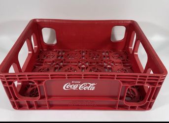 Vintage Coca-Cola Red Plastic 12-Bottle Crate 15"x11" Stackable HuskyLite Style