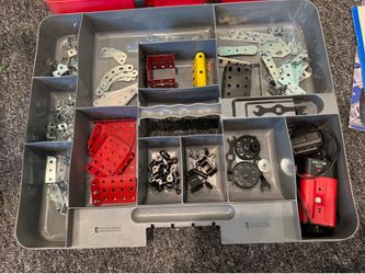 Vintage 1990’s Meccano Erector Construction Set with Carrying Case and Manuals