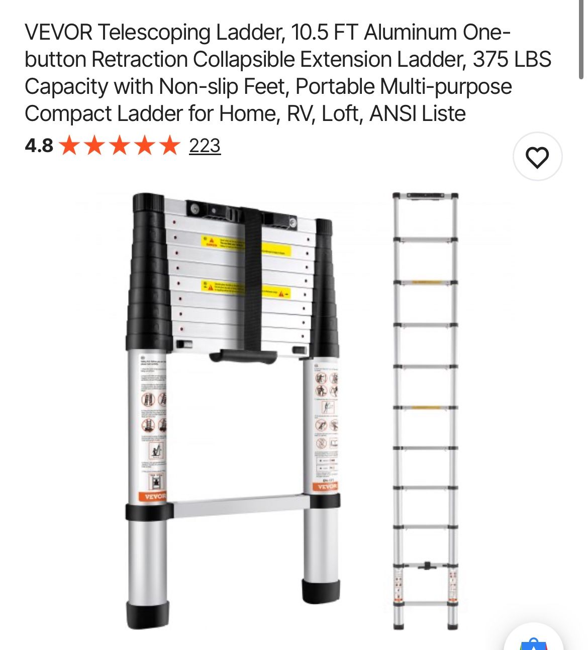 10.5ft Telescoping Ladder