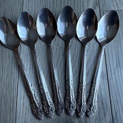 Lot Of 6 Stainless Steel Spoons 6”