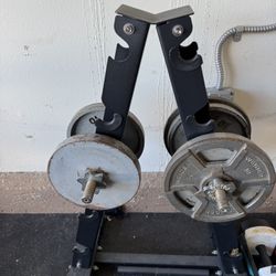 Bench, Bars, Weights, Racks