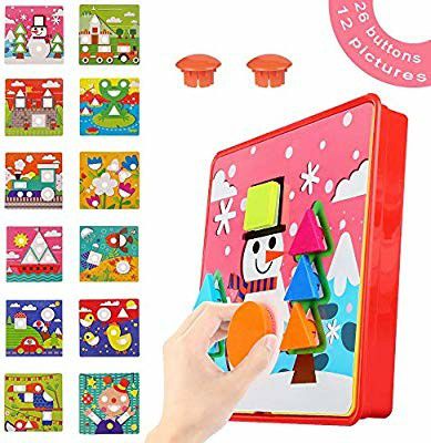 Color Matching Mosaic Pegboard Early Learning Educational Toys Geometry Shape Puzzle Peg Board Games for Preschool Kids
