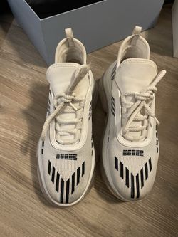 white PRADA platform tennis shoes 