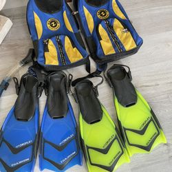 Diving/Swimming Fins Size Small 4-7 And Medium 7-10