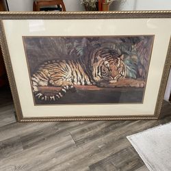 Paul Jouve Tiger Print 42” X 31” In Good Condition $30 Firm On Price