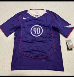 Nike Total 90 T90 Soccer Jersey Mens XL Purple Checkerboard Dri-FIT IM6299-547