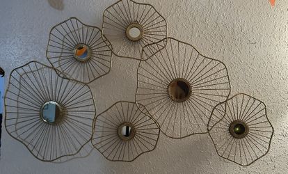 Gold Metal Mirror Wall Decor