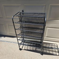 36h 22w 14d Rolling Mesh Shoe Rack Shoe Organizer