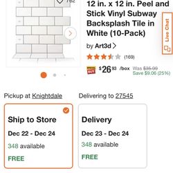 New 4 boxes of peel and stick tiles subway backsplash