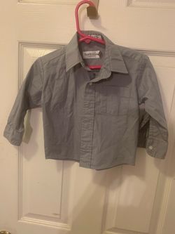 Van Heusen Boys’ Gray Long Sleeve Button-Up Shirt – Size