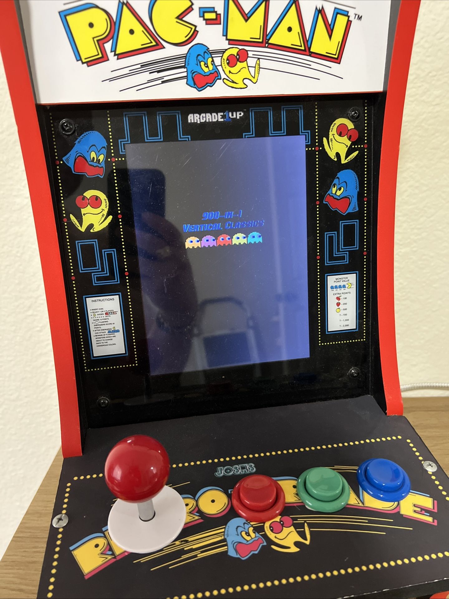 Arcade1up Pac-Man Counter-Cade Arcade w/Raspberry Pi 906 Games *READ*