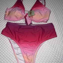 Alohas Pink And Orange Ombre Bikini 
