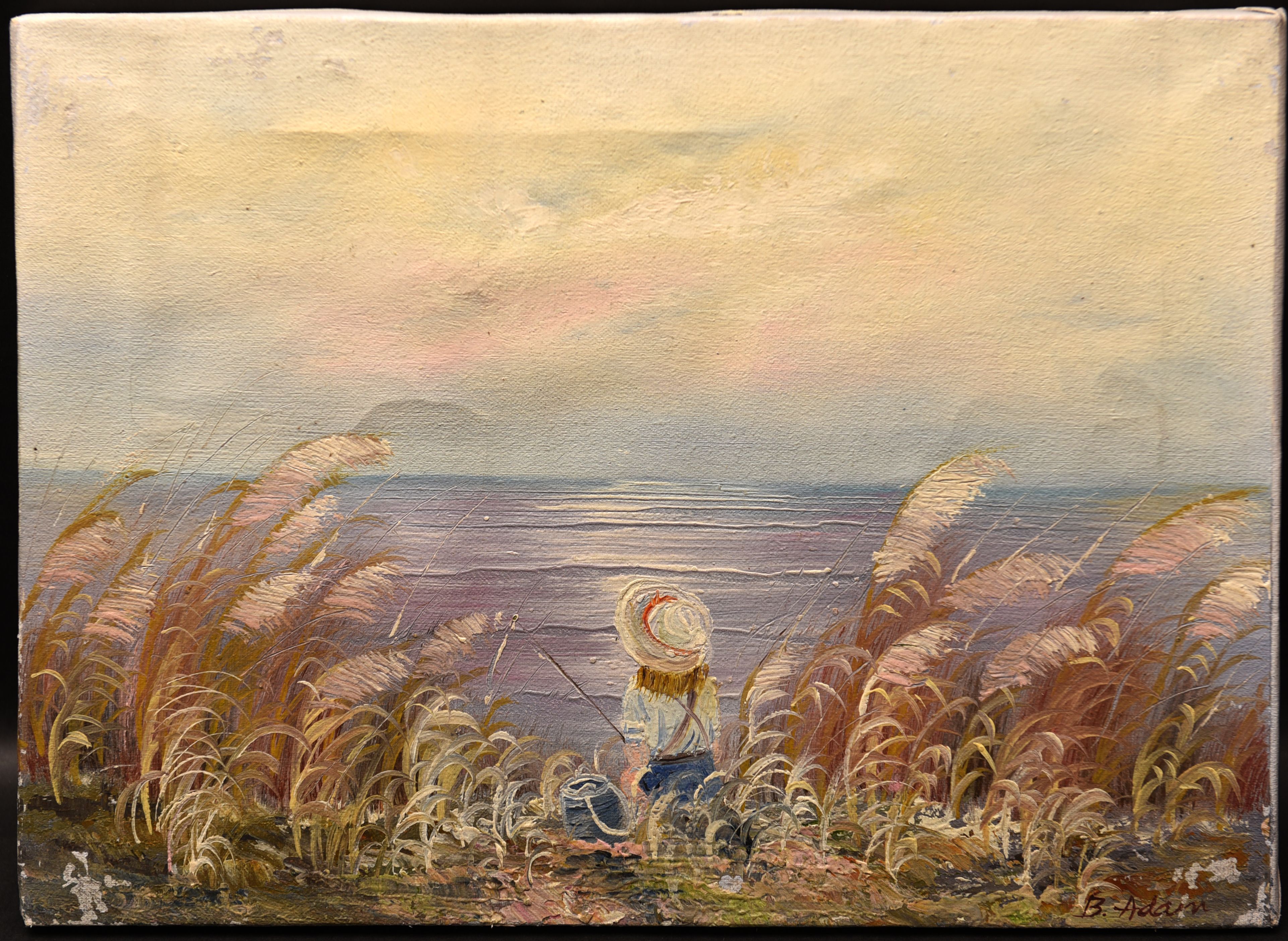 Solitude by the Sea Oil on Canvas By B Adam