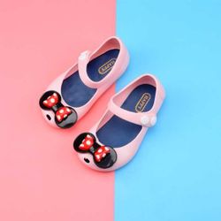 Super Cute Pink Jelly Shoes With Bows