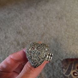 Costume jewelry silver heart ring