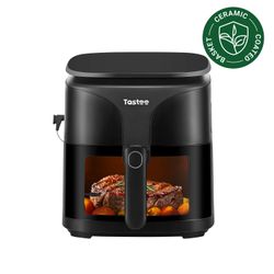 Tastee Ceramic Air Fryer, 8-in-1 Compact 5.5QT AirFryers, 450°F Digital Airfryer Dehydrator with Smart Probe, 24 Presets One-touch Cooking, In-app Rec