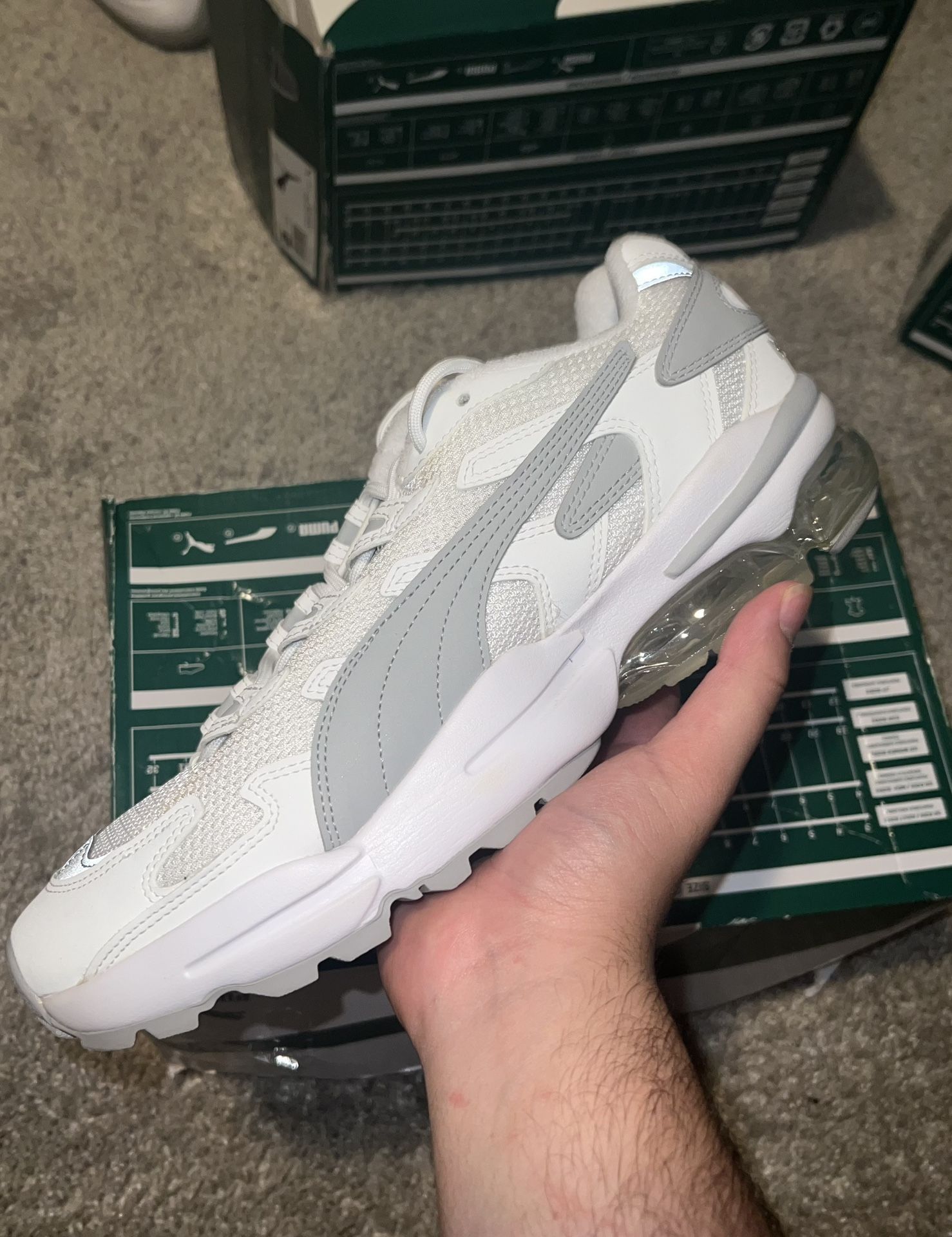 👽BRAND NEW PUMA CELL ALIEN OG WHITE/GREY 369801 21 SIZE FAST