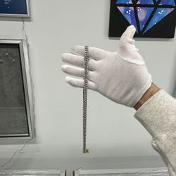 Half Iced Out White Gold Cuban Link Chain 