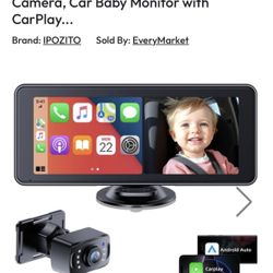 IPOZITO 7" HD Touchscreen Baby Car Camera, Car Baby Monitor with CarPlay.