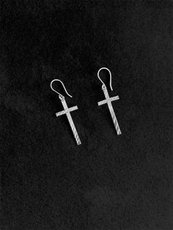 Aretes cruz plata