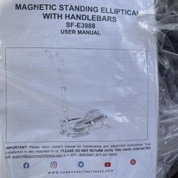 Brand-new sunny magnetic standing elliptical with handlebars still in original box Complete Set