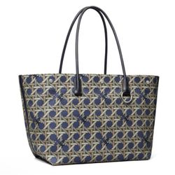 New✨ authentic canvas basketwave navy tote bag