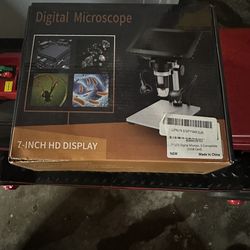 7" LCD Digital Microscope 1200X,Leipan 12MP Coin Microscope with Screen for Adults,1080P Coin Magnifier with 12pcs Slides,Wired Remote,2 Side Lights,W