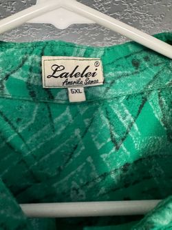 Lalelei Amerika Samoa Green Print Shirt 5XL