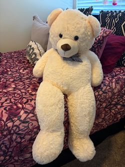 Large Cream Plush Teddy Bear